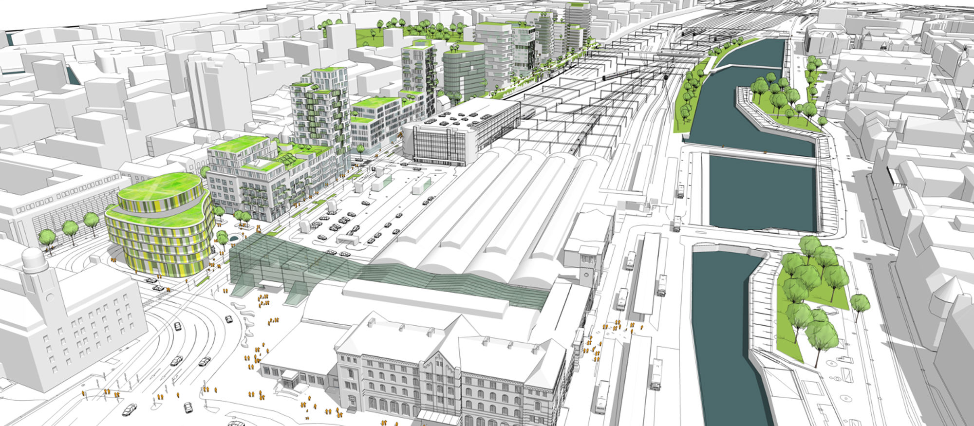 Vision Södra Nyhamnen Illustration Kanozi Arkitekter